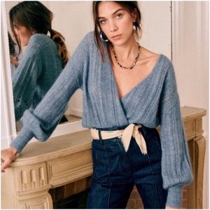 SÉZANE Cristina Wool Mohair Knit Jumper - Vintage Blue, Size 2 (EU34)